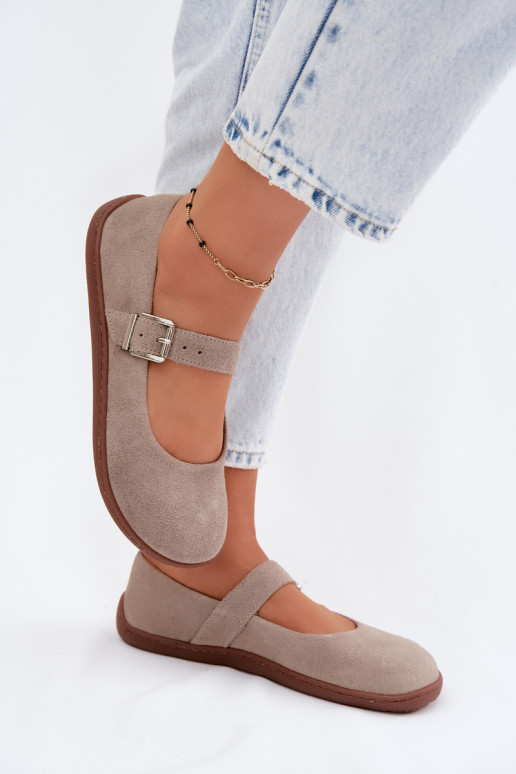 Baleriinad BarefootPealturalnego seemisnakhsedu Zazoo 316 Cappuccino