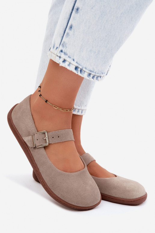 Baleriinad BarefootPealturalnego seemisnakhsedu Zazoo 316 Cappuccino