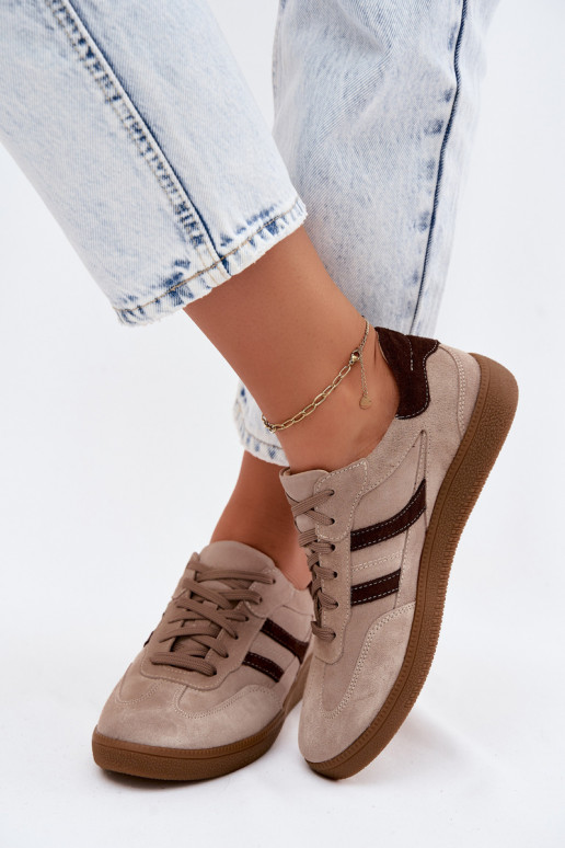 Pealhk seemisnakhsed Sneakers tüüpi jalanõud Pealiste omad Zazoo N1176S2 beeži värvi