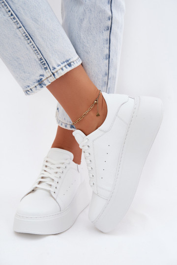 Pealhk Sneakers tüüpi jalanõud Pealiste omad platvormiga Zazoo N408S2 valget värvi 2