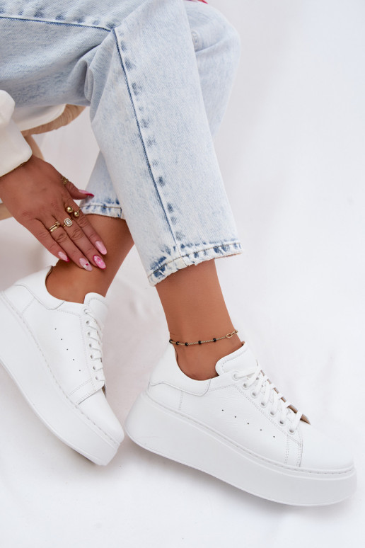 Pealhk Sneakers tüüpi jalanõud Pealiste omad platvormiga Zazoo N408S2 valget värvi