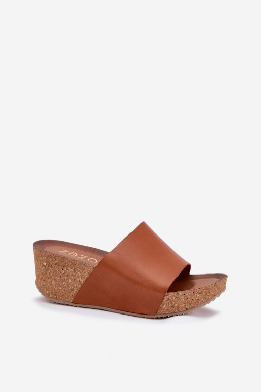 Zazoo 40291 Plätud naturaalsest nahast Pealiste omad Peal Korkosisseym Koturnie pruunid värvi