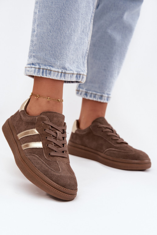 Sneakers tüüpi jalanõud Pealiste omad seemisnakhsed platvormiga pruunid värvi Sylviona