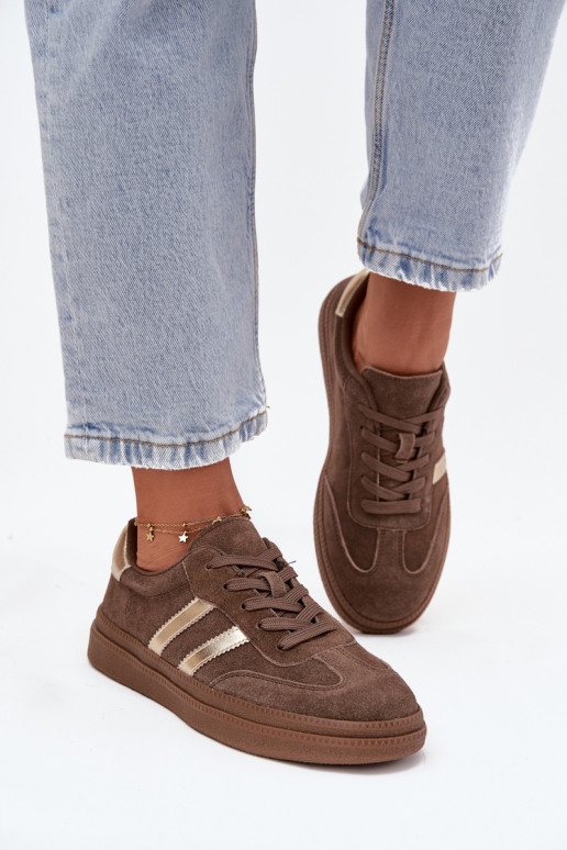 Sneakers tüüpi jalanõud Pealiste omad seemisnakhsed platvormiga pruunid värvi Sylviona