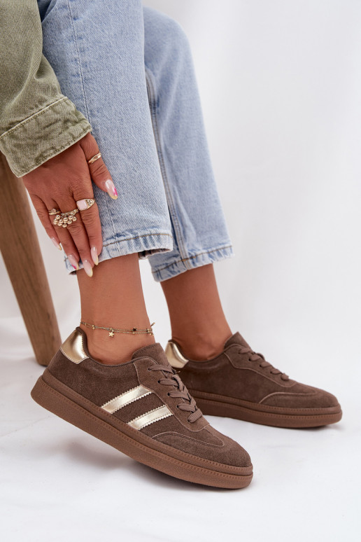 Sneakers tüüpi jalanõud Pealiste omad seemisnakhsed platvormiga pruunid värvi Sylviona