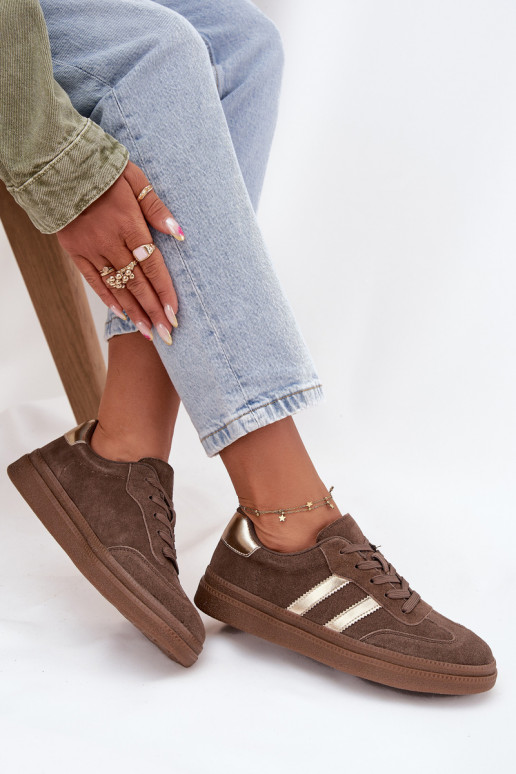 Sneakers tüüpi jalanõud Pealiste omad seemisnakhsed platvormiga pruunid värvi Sylviona