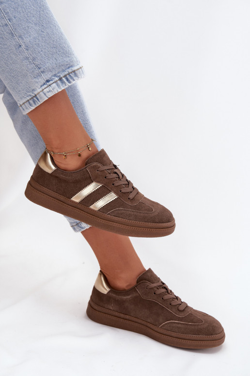 Sneakers tüüpi jalanõud Pealiste omad seemisnakhsed platvormiga pruunid värvi Sylviona