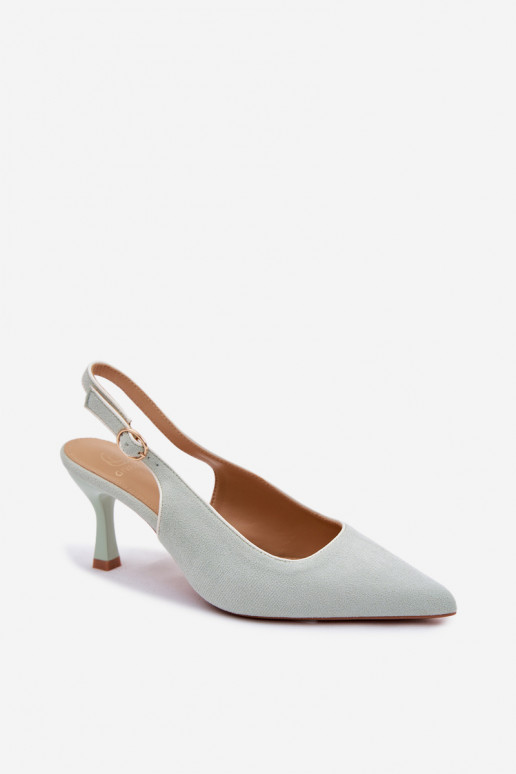 Pealistesandaalid kõrge jämeda kontsagaLamósisseką mündiroheline Relmira