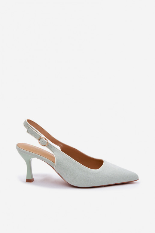 Pealistesandaalid kõrge jämeda kontsagaLamósisseką mündiroheline Relmira