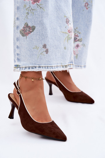 Pealistesandaalid kõrge jämeda kontsagaLamósisseką Czekoladosissee Relmira 2