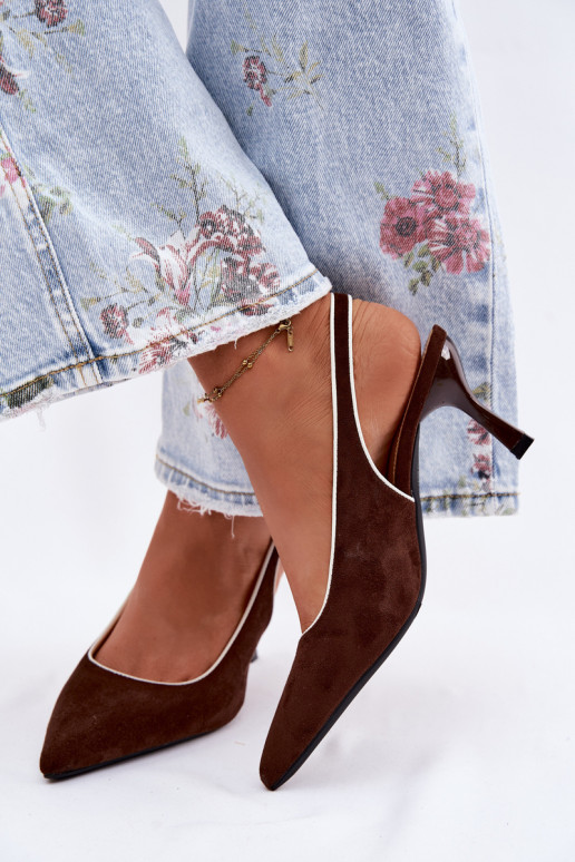 Pealistesandaalid kõrge jämeda kontsagaLamósisseką Czekoladosissee Relmira