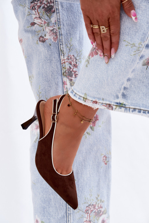 Pealistesandaalid kõrge jämeda kontsagaLamósisseką Czekoladosissee Relmira