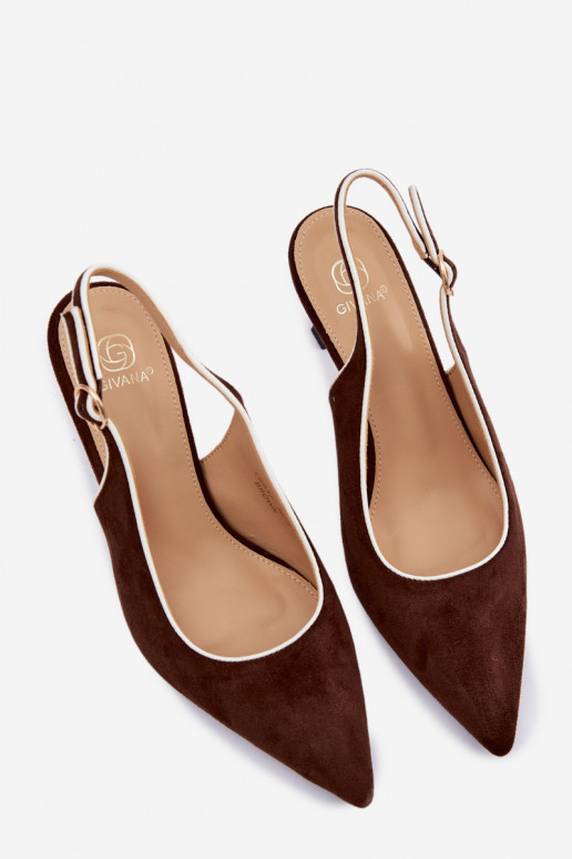 Pealistesandaalid kõrge jämeda kontsagaLamósisseką Czekoladosissee Relmira