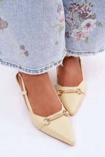 Pealistesandaalid kõrge jämeda kontsaga Ze Szpiczastymi Noskami Kollased Felessa 2