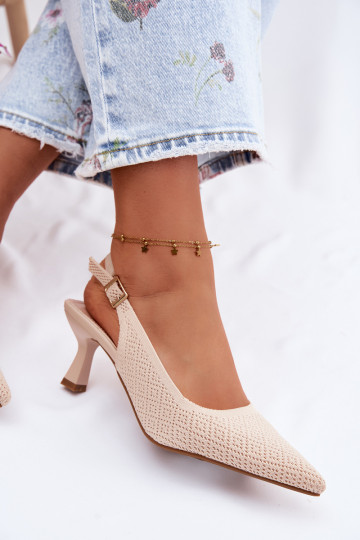 Korkeakontsad sandaalid liivakarva Delessa