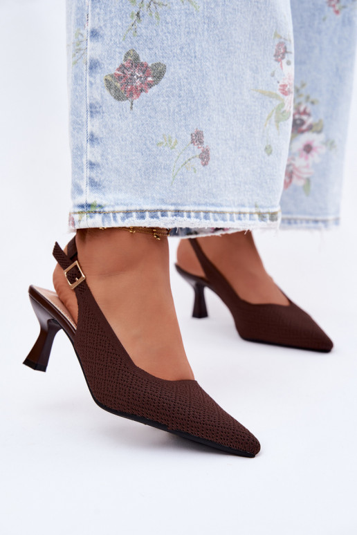 Riidest Elegantsed kõrge kontsaga sandaalid Czekoladosissee Delessa