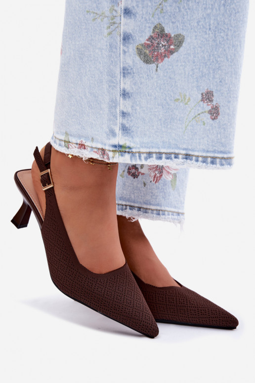 Riidest Elegantsed kõrge kontsaga sandaalid Czekoladosissee Delessa