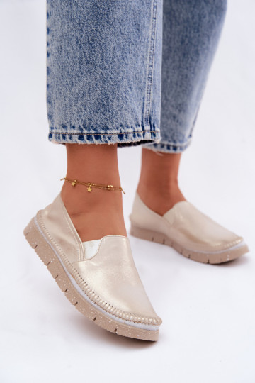 Pealiste omad jalatsid Sellel onciejka Slip-on Pealhk 03512-25 Kuldset värvi Przecierany