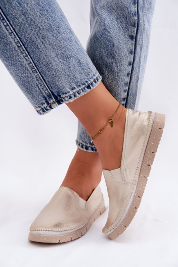 Pealiste omad jalatsid Sellel onciejka Slip-on Pealhk 03512-25 Kuldset värvi Przecierany 2