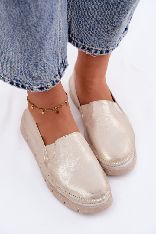 Pealiste omad jalatsid Sellel onciejka Slip-on Pealhk 03512-25 Kuldset värvi Przecierany