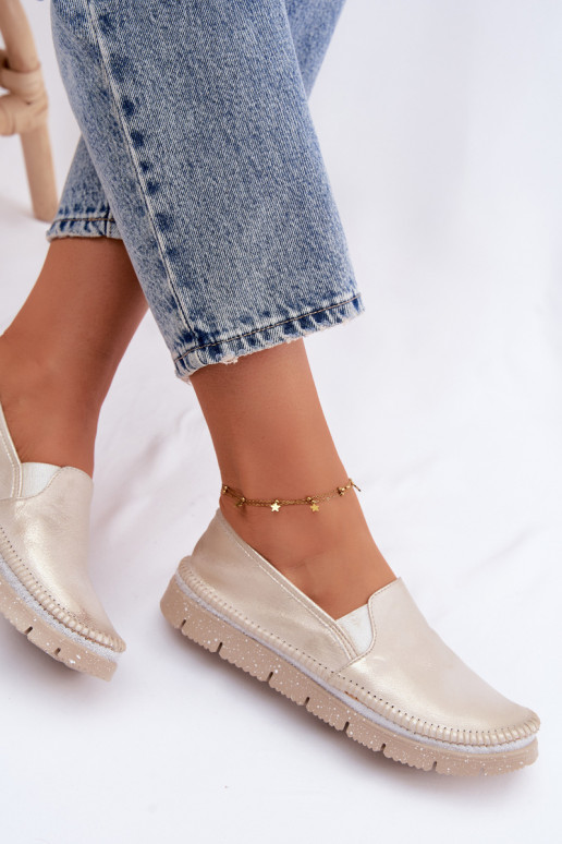 Pealiste omad jalatsid Sellel onciejka Slip-on Pealhk 03512-25 Kuldset värvi Przecierany