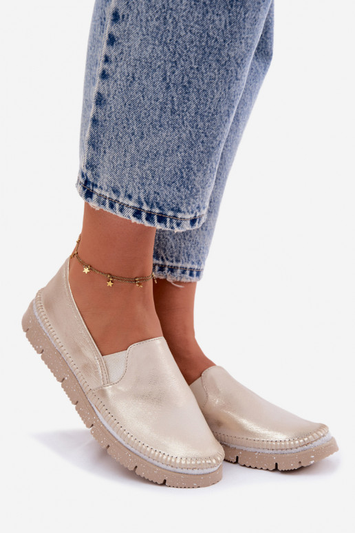 Pealiste omad jalatsid Sellel onciejka Slip-on Pealhk 03512-25 Kuldset värvi Przecierany