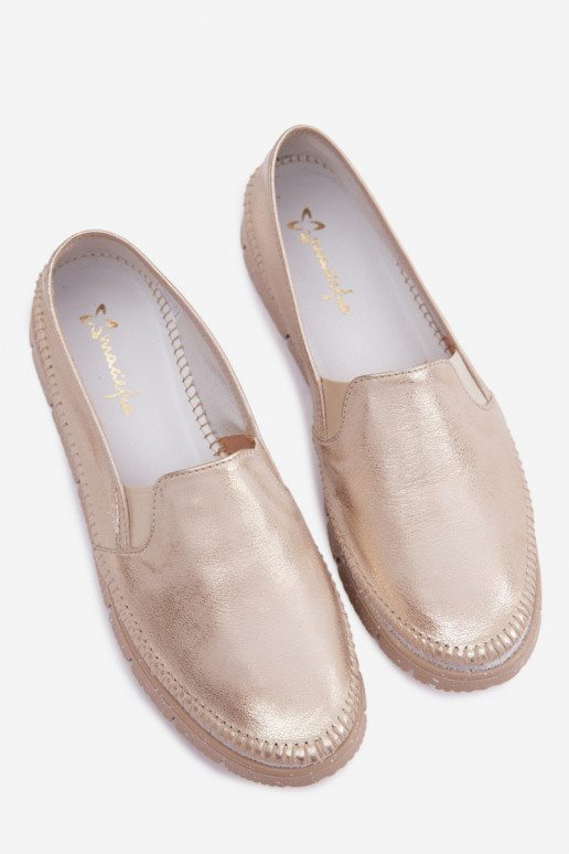 Pealiste omad jalatsid Sellel onciejka Slip-on Pealhk 03512-25 Kuldset värvi Przecierany