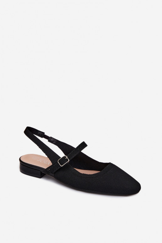 Mustad naiste balerina kingad rihmadega Selrene