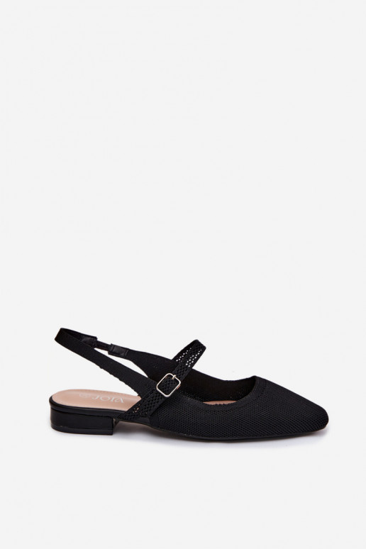 Mustad naiste balerina kingad rihmadega Selrene
