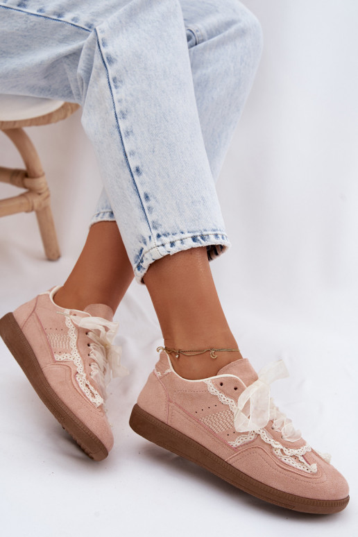 Sneakers tüüpi jalanõud Pealiste omad pitsilised Tumeroosad värvi Ilrene