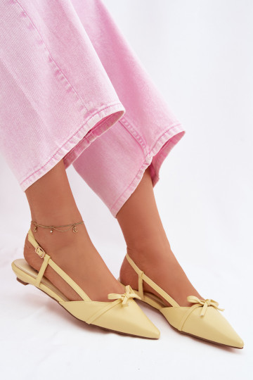 PealistesandaalidImitacji Skóry Sellel ondala kontsaga Kollased Jelmera