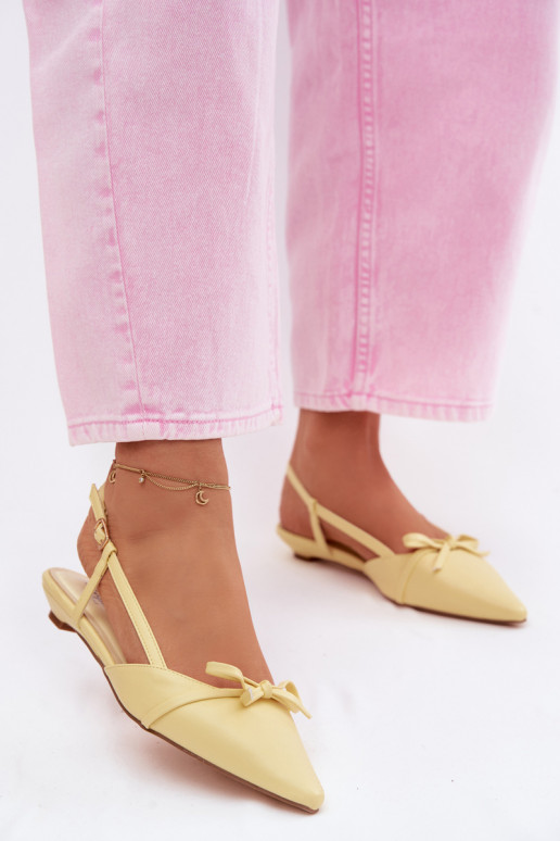 PealistesandaalidImitacji Skóry Sellel ondala kontsaga Kollased Jelmera