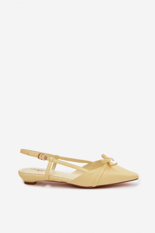 PealistesandaalidImitacji Skóry Sellel ondala kontsaga Kollased Jelmera