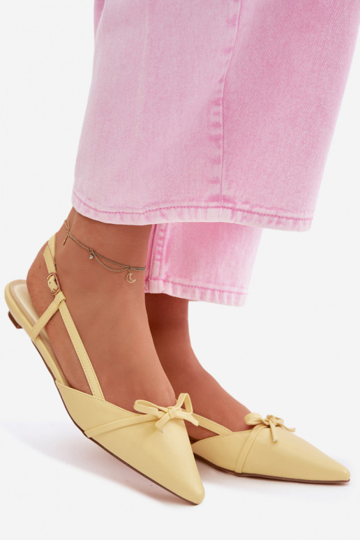 PealistesandaalidImitacji Skóry Sellel ondala kontsaga Kollased Jelmera