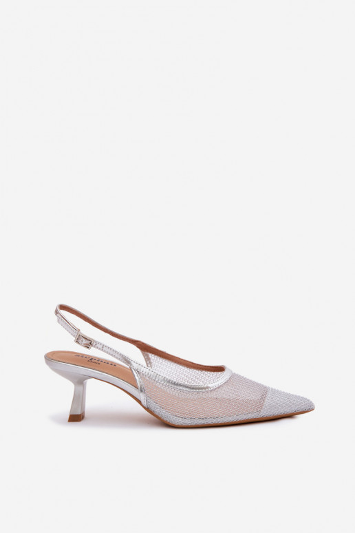 Võrk sandaalid Peal Smukłym Obcasie Hõbedat värvi Calora