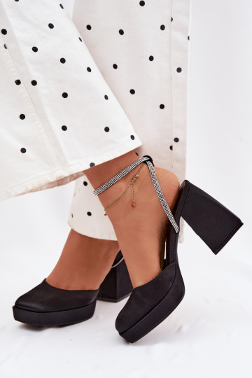 Pealistesandaalid Sellel onssiivsetel kontsadel Typu Słupek Pasek säravate kristallidega msuud Seraphina 2