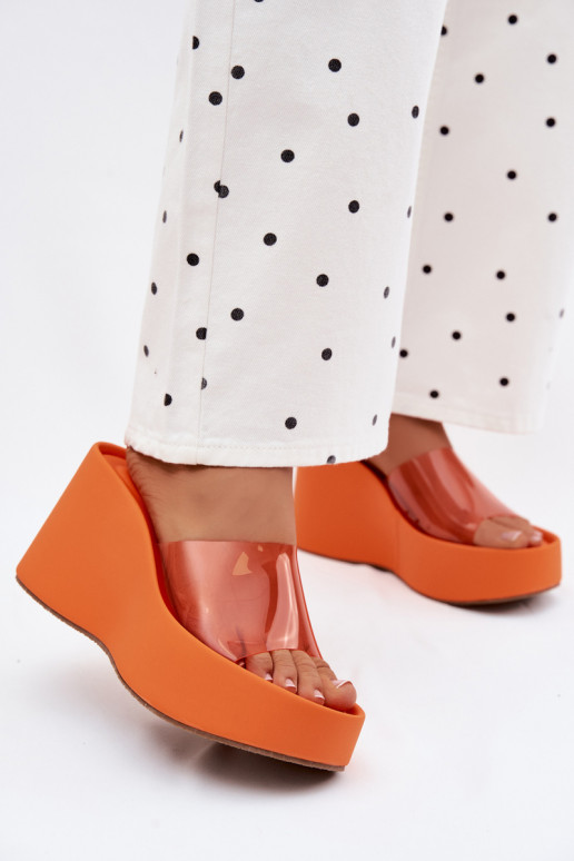 naiste plätud platvormigaTransparentnym Triibudem oranži värvi Zolretia