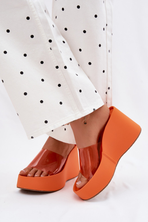 naiste plätud platvormigaTransparentnym Triibudem oranži värvi Zolretia