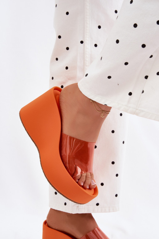 naiste plätud platvormigaTransparentnym Triibudem oranži värvi Zolretia