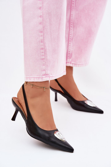 Pealistesandaalid kõrge jämeda kontsaga Koos Ornate Detalem msuud Isadora 2