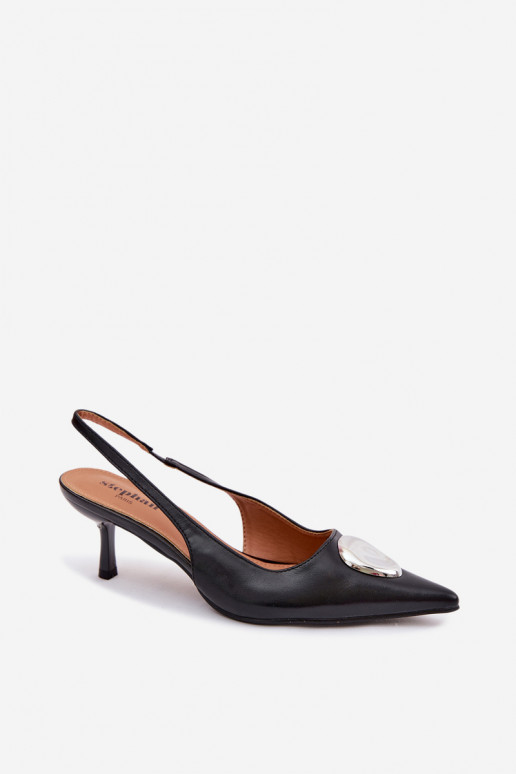 Pealistesandaalid kõrge jämeda kontsaga Koos Ornate Detalem msuud Isadora