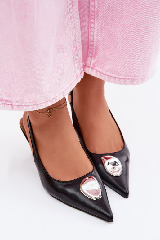 Pealistesandaalid kõrge jämeda kontsaga Koos Ornate Detalem msuud Isadora