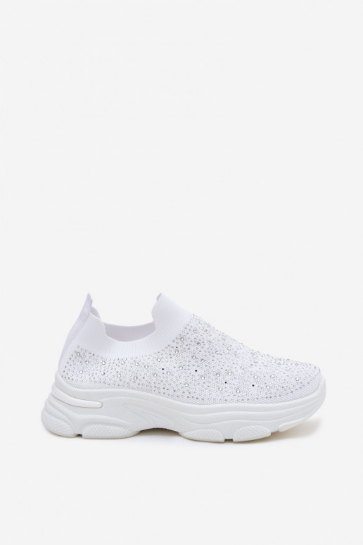 Valged naiste slip-on spordijalatsid dekoratsiooniga Melorae