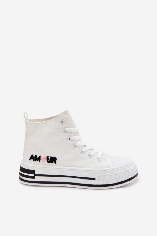 naiste saapad Kõrge platvormiga valget värvi Liline