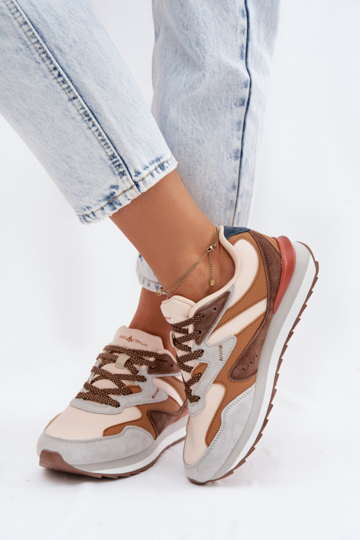 Sneakers tüüpi jalanõud Pealiste omad seemisnahast McArthur MA253IN pruunid värvi