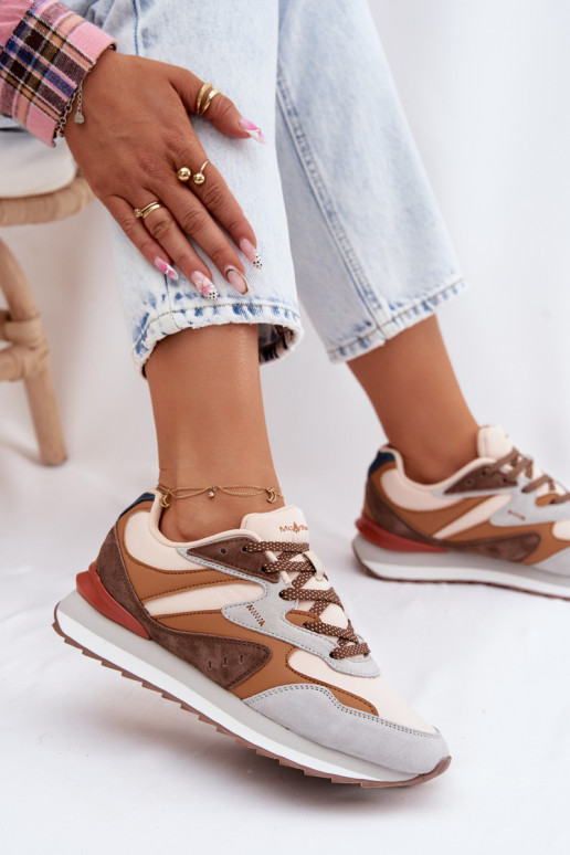 Sneakers tüüpi jalanõud Pealiste omad seemisnahast McArthur MA253IN pruunid värvi