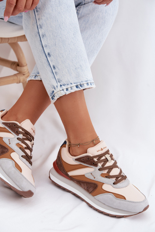 Sneakers tüüpi jalanõud Pealiste omad seemisnahast McArthur MA253IN pruunid värvi