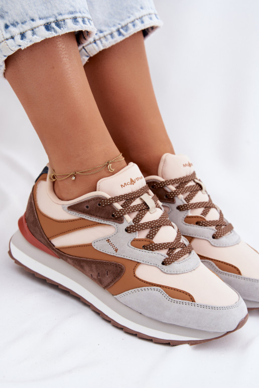 Sneakers tüüpi jalanõud Pealiste omad seemisnahast McArthur MA253IN pruunid värvi