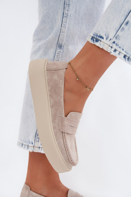 MokassiinidPealturalnego seemisnakhsedu platvormiga Vinceza 79594 beeži värvi