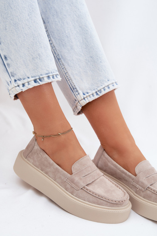 MokassiinidPealturalnego seemisnakhsedu platvormiga Vinceza 79594 beeži värvi